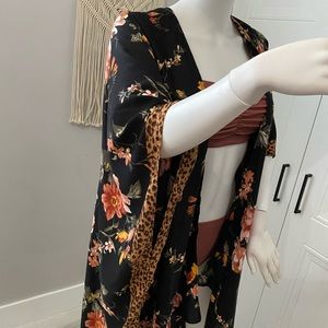 Floral, cheetah coverup